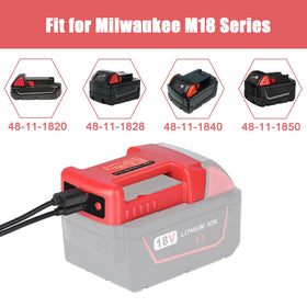 JYJZPB Milwaukee 18V adapter USB-C output powers mobile devices on site