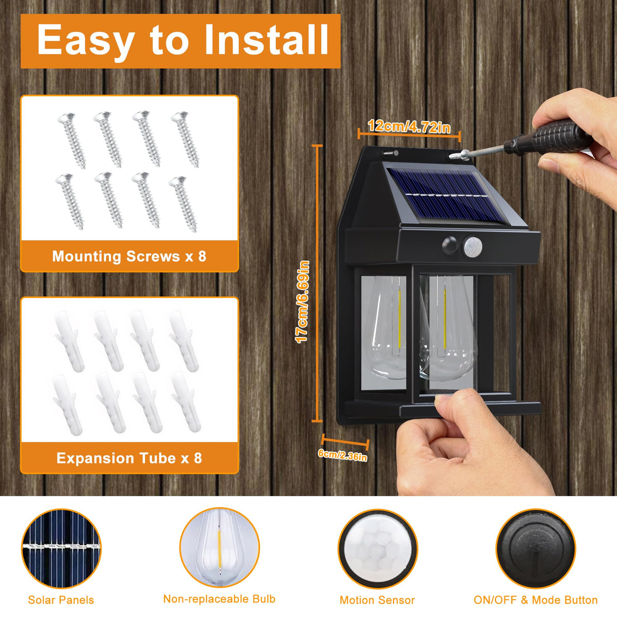 Jyoiat solar wall light night illumination providing dusk to dawn visibility