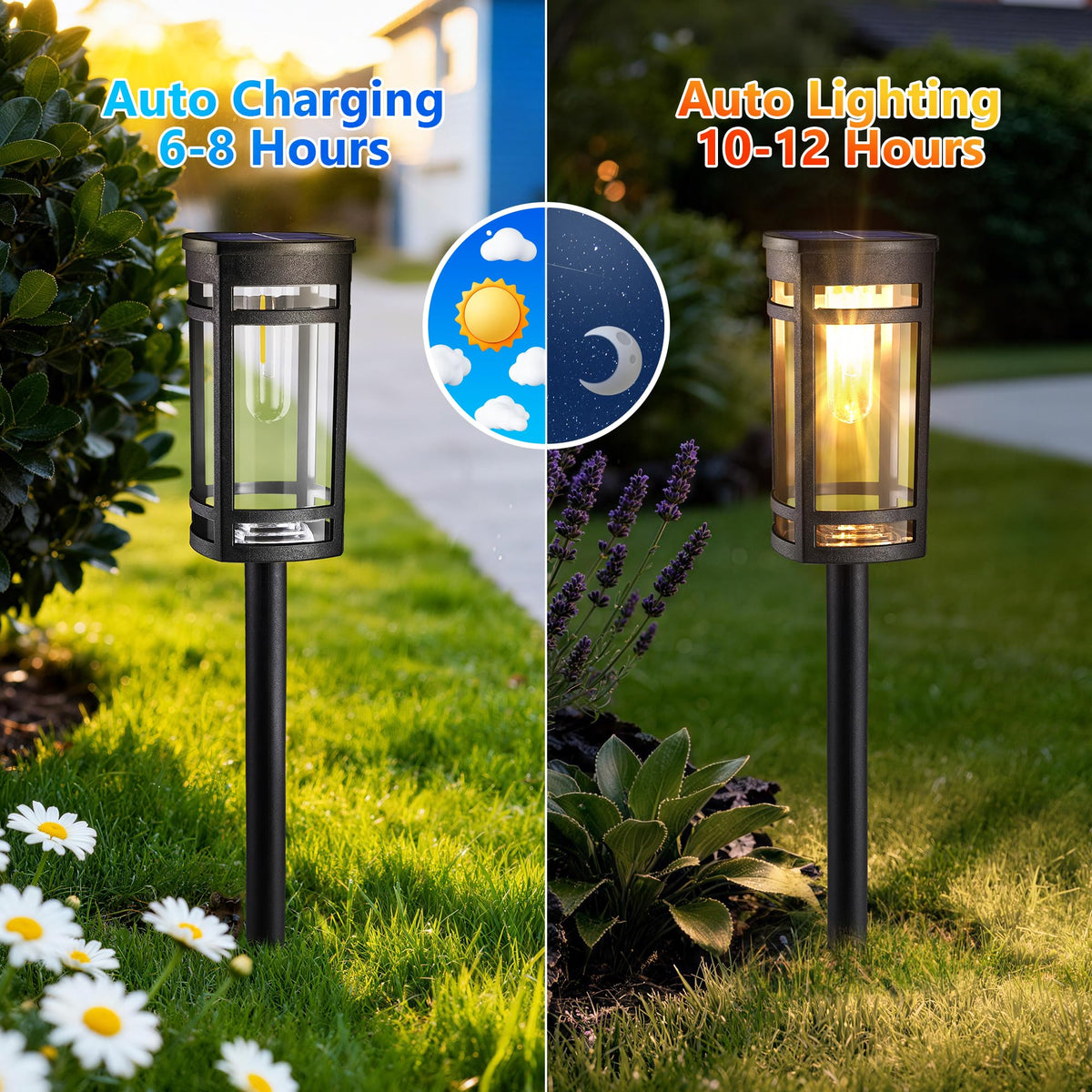 Jyoiat weatherproof ABS pathway lights withstand rain for year-round use