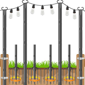 JYTOBN 10ft pole assembly for easy outdoor lighting setup