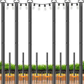 JYTOBN 10ft string-light poles assembled for a sturdy outdoor ambiance.