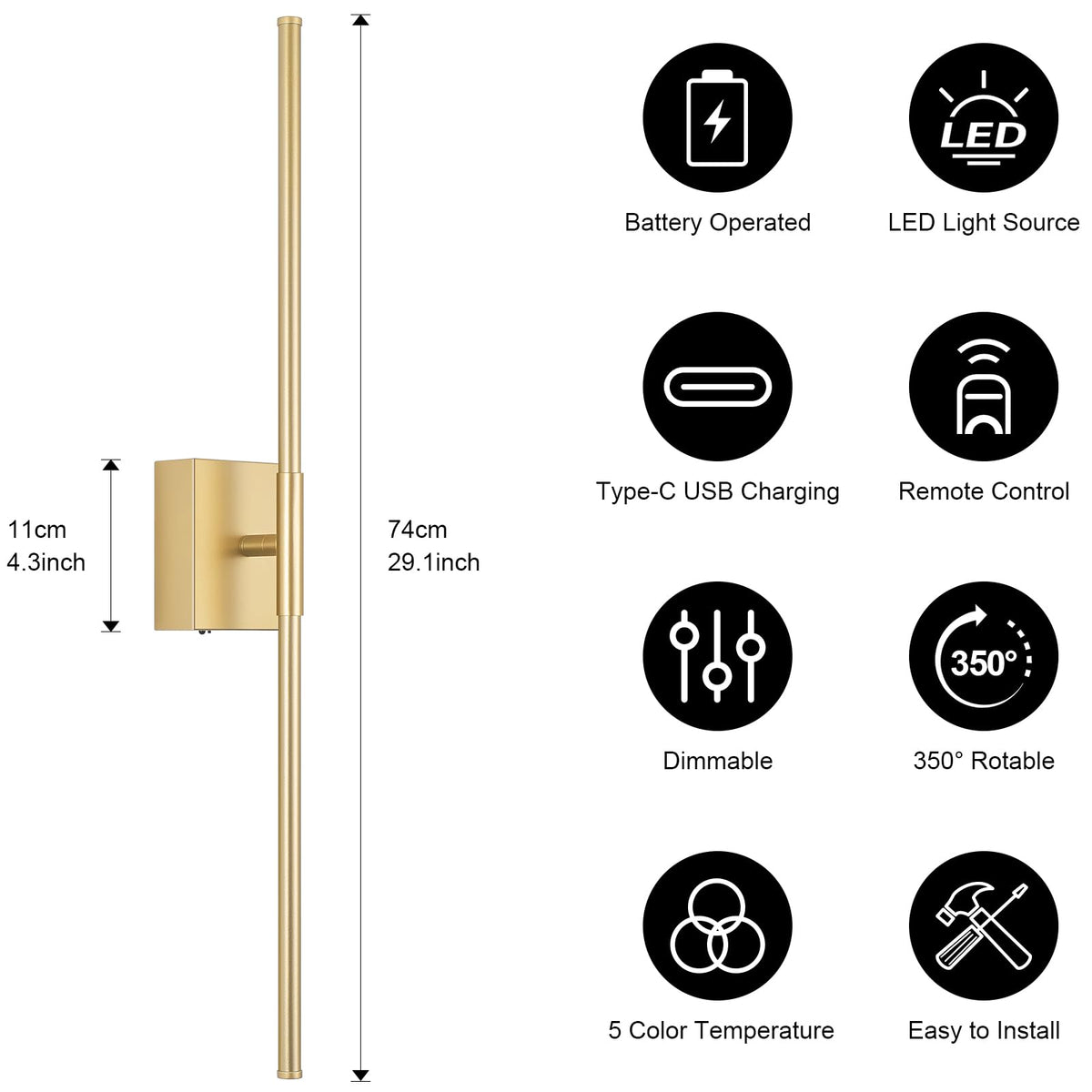 JZEKVN 350-degree rotation feature enables adjustable lighting direction