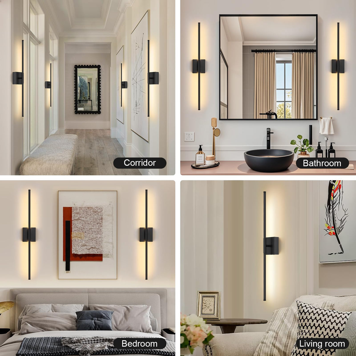 JZEKVN wireless installation lets you place sconces anywhere without cords.