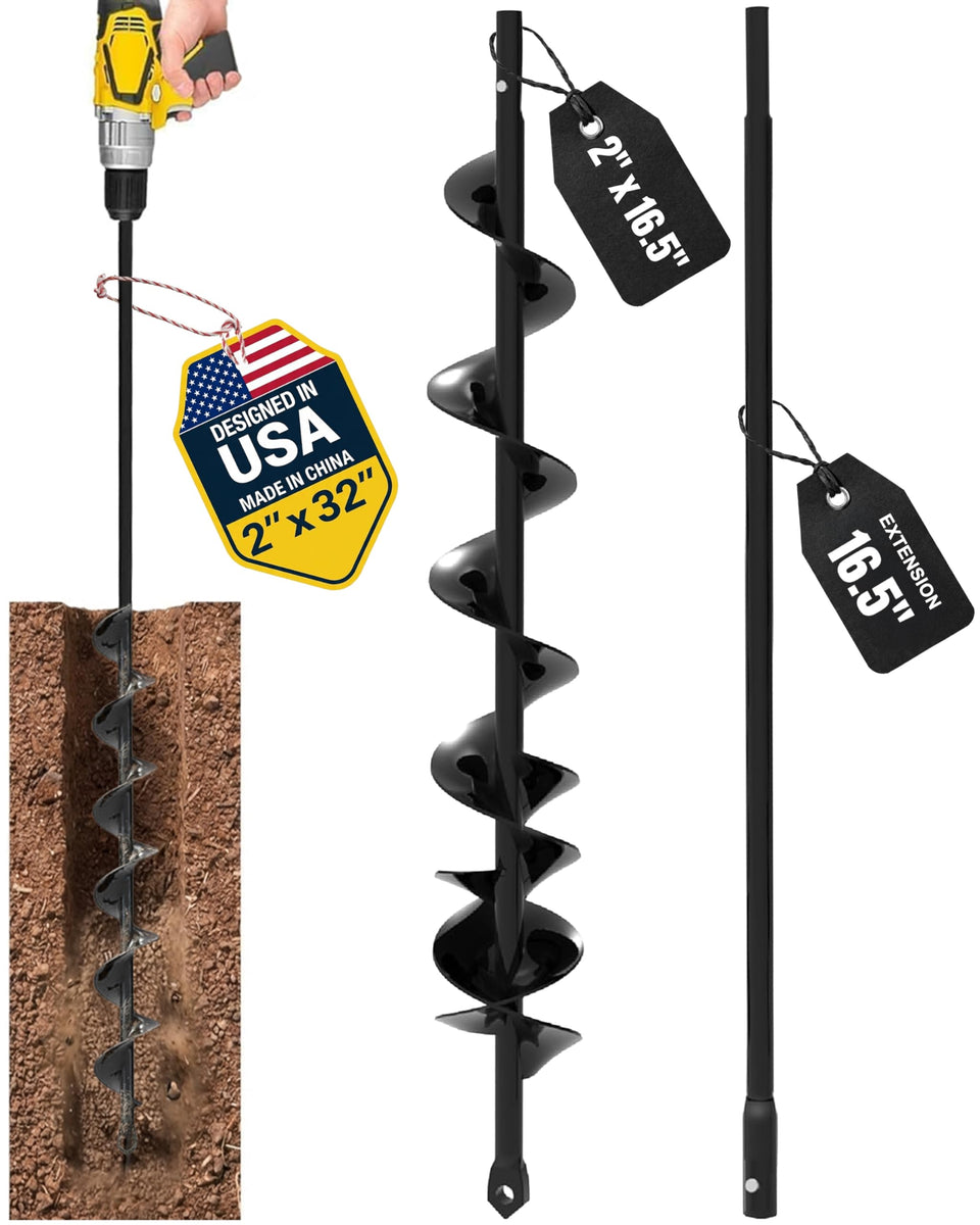 K-Brands auger drill bit 2x32-inch extension for effortless deep digging in yards