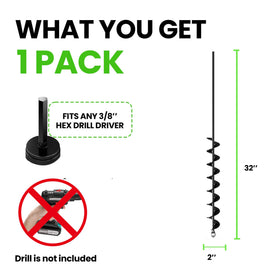 K-Brands auger drill bit 32in facilitates bulb planting with precise trenches.