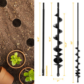 K-Brands auger drill bit for bulb planting with extension enables fast, precise holes