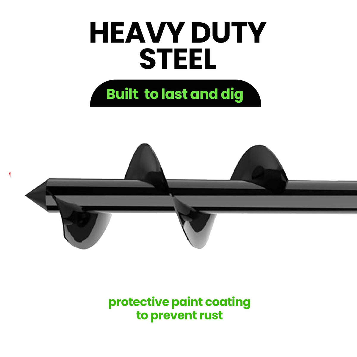 K-Brands auger drill bit-ground-light-hole enables precise soil cuts.