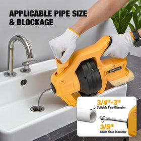 K KORKUAN variable-speed control enables tailored clog clearing.