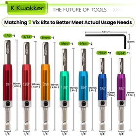 K Kwokker VIX bit 5-64 inch for accurate hinge mortises in wood