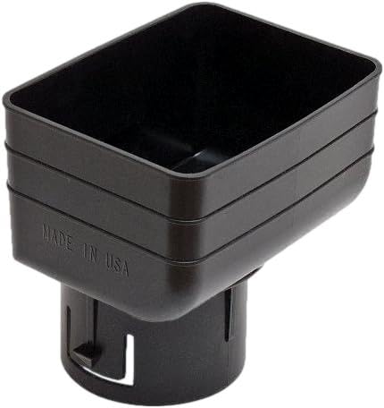 K-TEC downspout adapter 3x4x3 in black provides a clean transition to a 3-inch round drain.