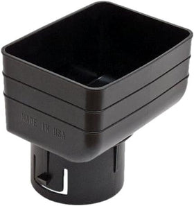 K-TEC downspout adapter 3x4x3 in black provides a clean transition to a 3-inch round drain.