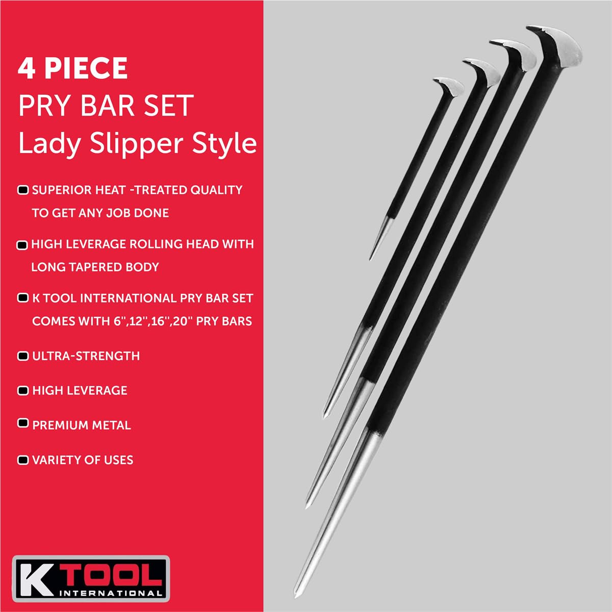 K Tool International 71600 ergonomic pry bar supports steady alignment work.