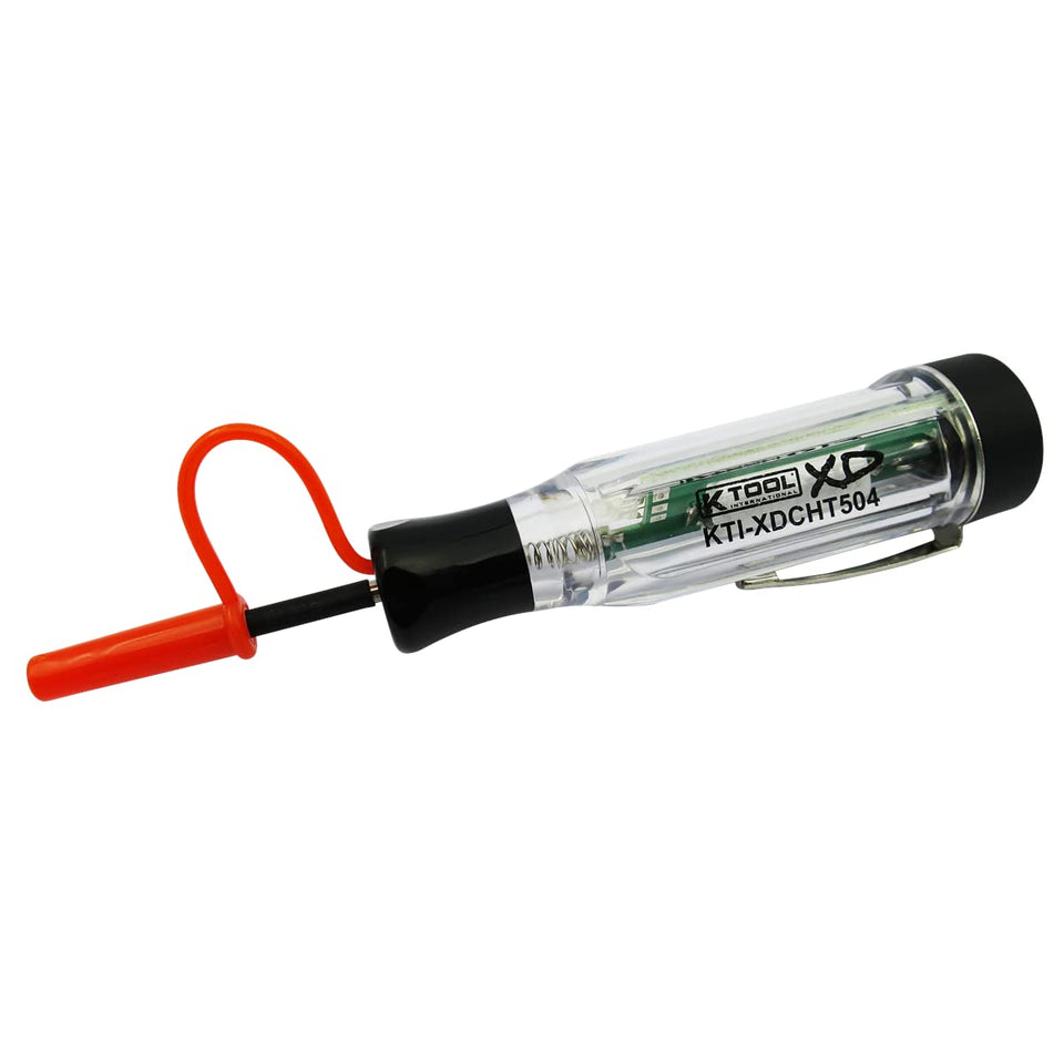 K Tool International XDCHT504 circuit tester detects DC voltage in automotive circuits.