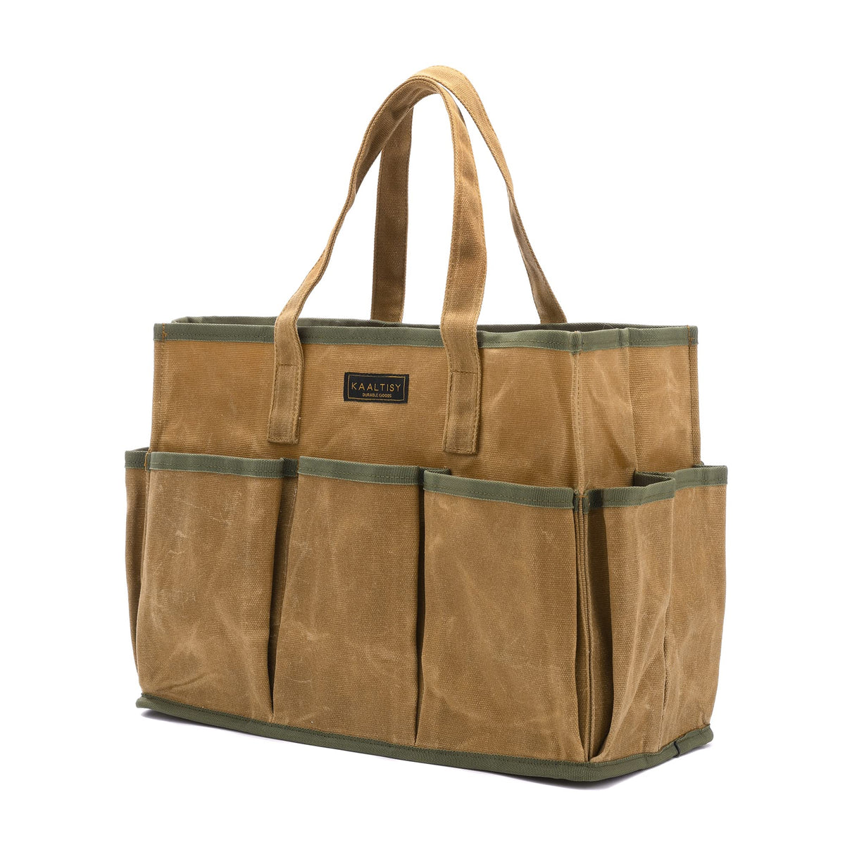 Kaaltisy tool tote with a large main compartment keeps tools organized on-site.