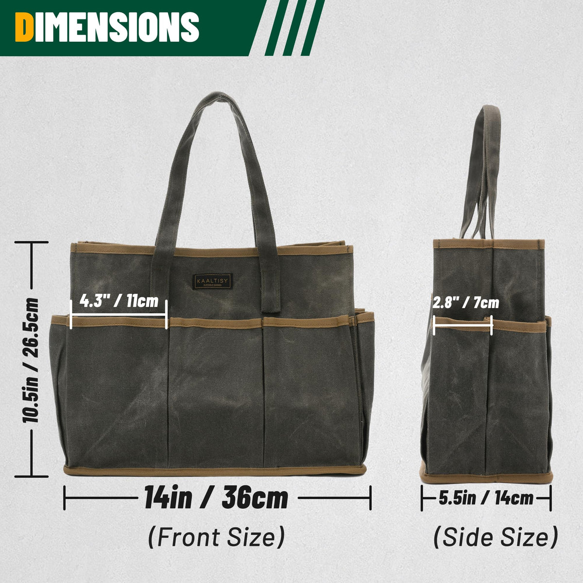 Kaaltisy Tool Tote Bag 11-pocket design keeps tools organized and accessible