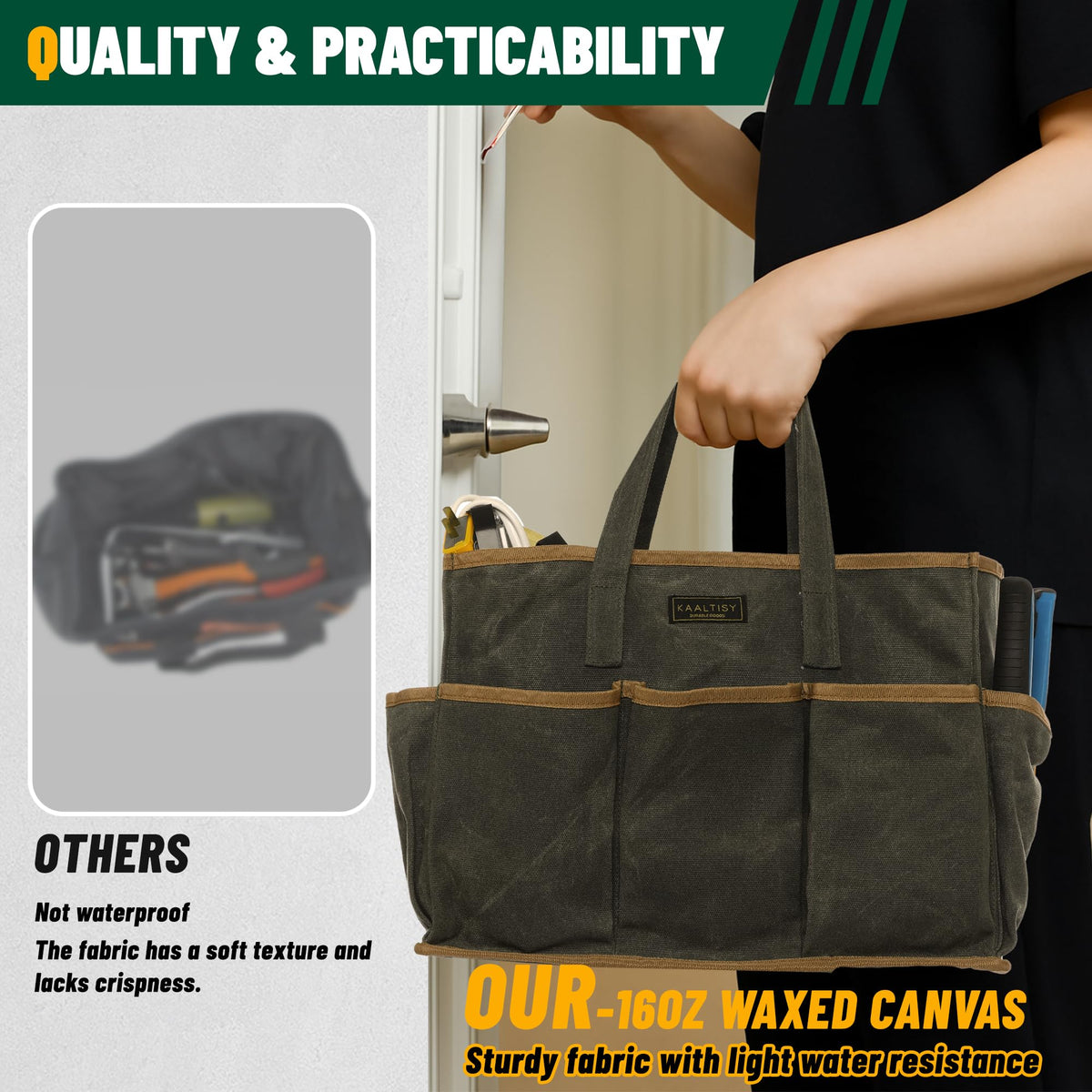 Kaaltisy Heavy-duty bag suitable for electricians, mechanics, and gardeners