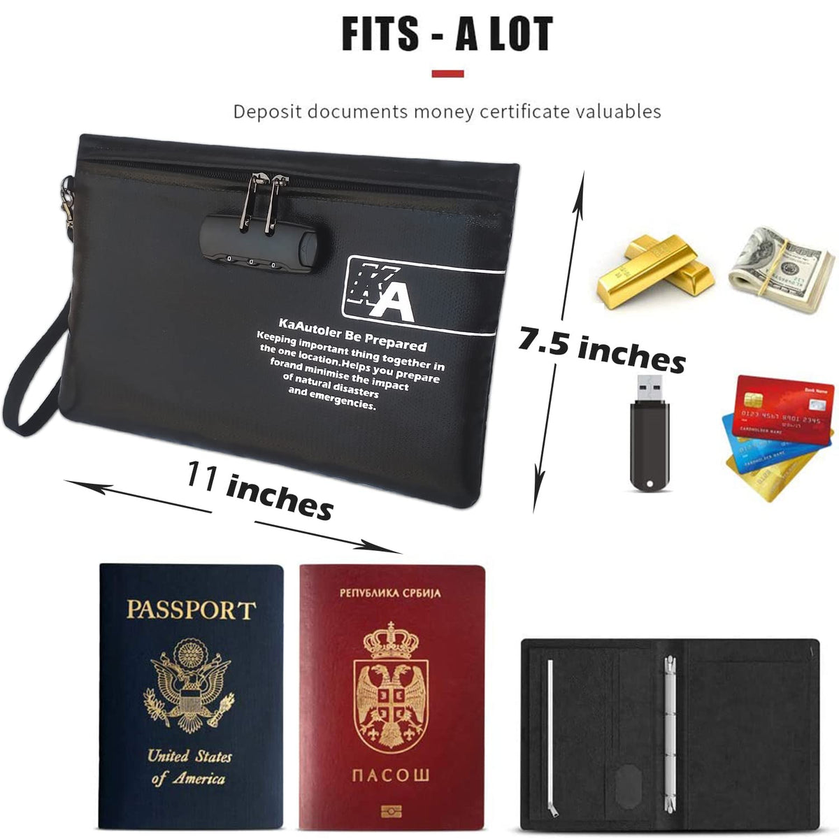 KaAutoler three-digit combination lock provides secure access for privacy.