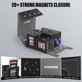 Kabinka 35pt magnetic card holders organizing cards during games.