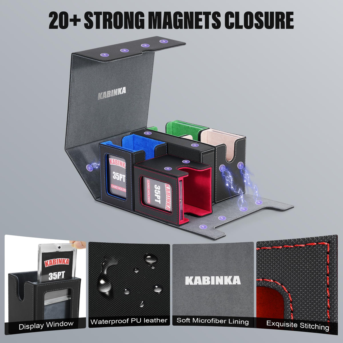 Kabinka card deck box magnetic-lid keeps decks secure during transport.