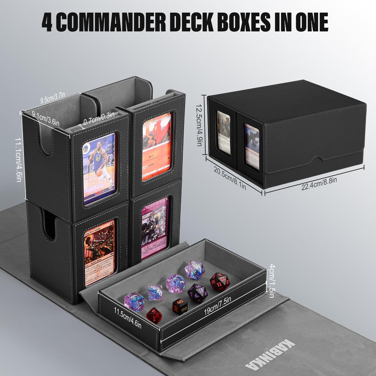 Kabinka soft fiber-lined interior protects cards from scratches in transit.