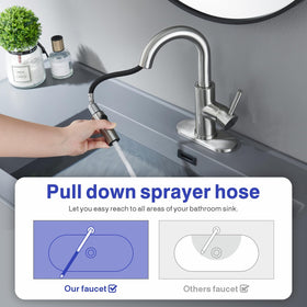 Kablle faucet dual-spray head mode enables efficient cleaning.