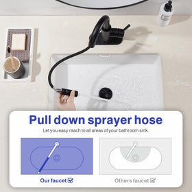 Pop-up drain with overflow by Kablle prevents clogs and simplifies maintenance.