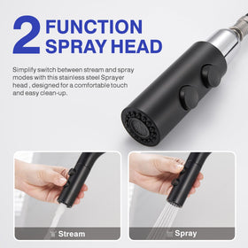Kablle sprayer head offers two modes for versatile cleaning tasks.