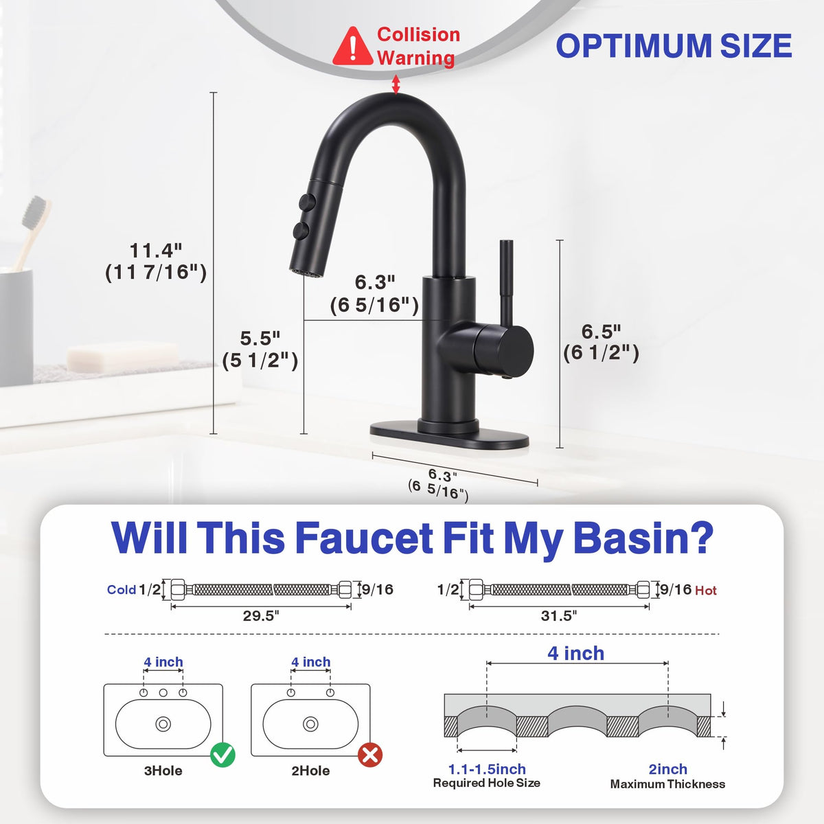 Kablle faucet with stainless steel body resists corrosion and cleans easily.