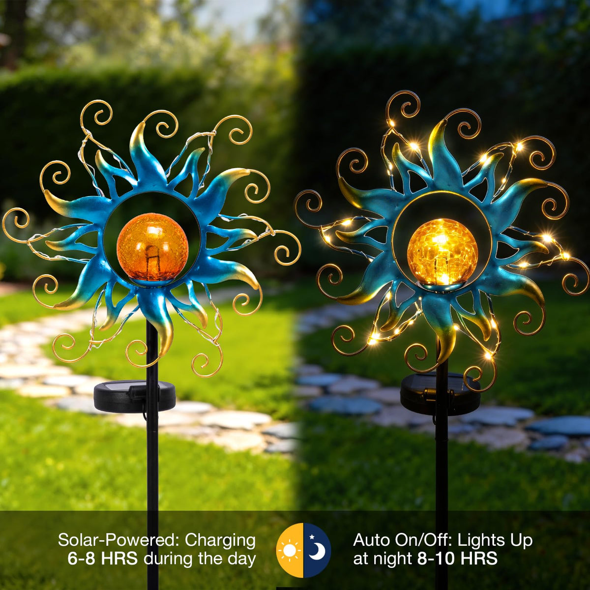 Kacux sun-powered garden light auto-activates after dark for convenience