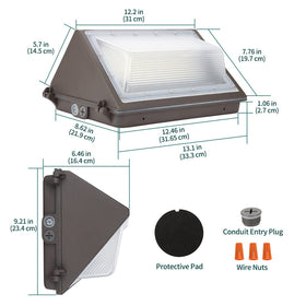 Kadision LED Wall Pack with photocell enabling automatic dusk-to-dawn operation.