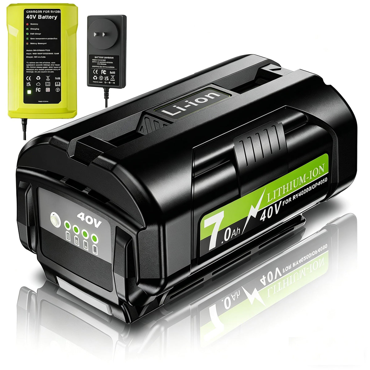 kaejil 2Pack 7.0Ah Ryobi 40V battery ready for extended runtime on the jobsite