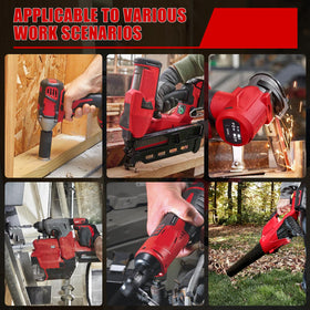 kaejil universal charger compatibility for Milwaukee 18V batteries.