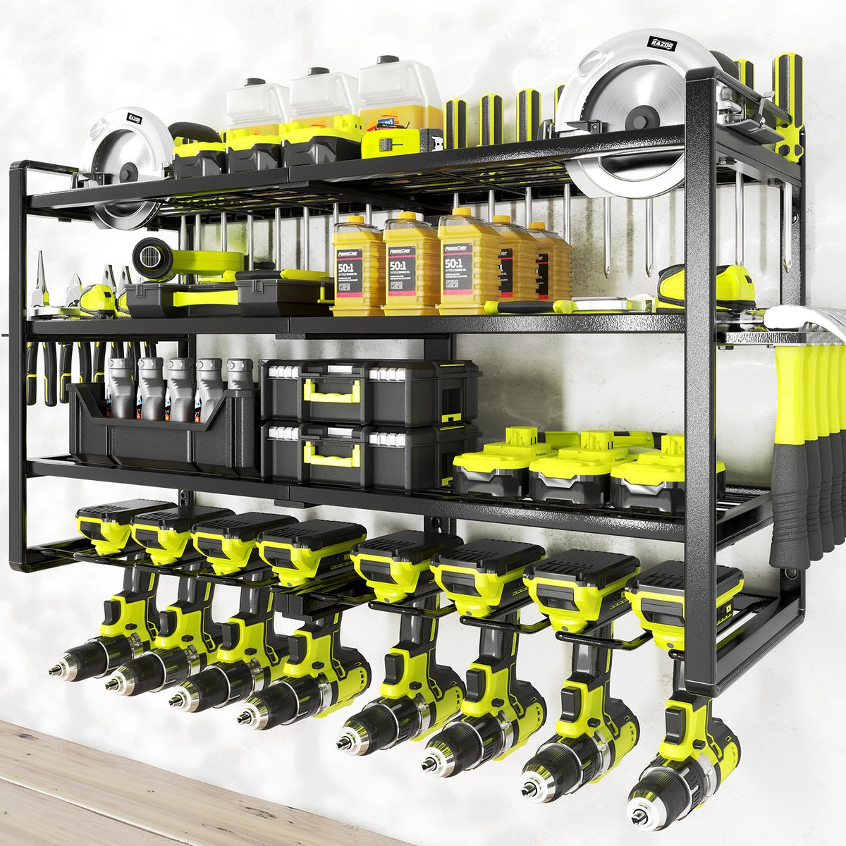 KAFAHOM wall-mounted rack saves space and improves workflow.