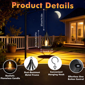 KagoLing hanging lantern top hook design for porch or tree placement.