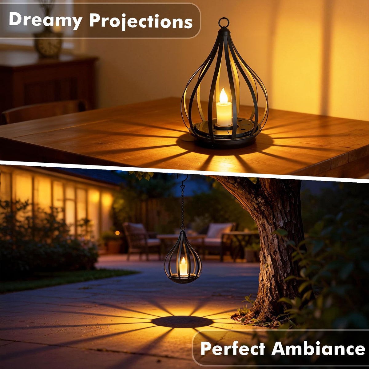 KagoLing waterproof solar lantern ideal for patio and garden lighting.