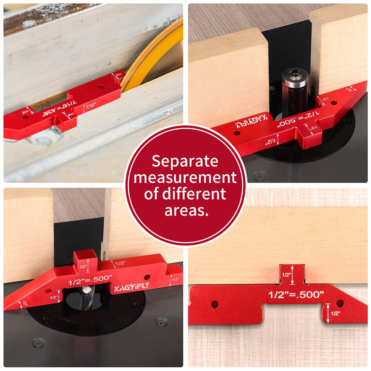KAGYIFLY router setup bars 1/4 inch for reliable measurement stacking