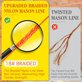 KAIGESZAD Bright fluorescent orange mason line stays visible in sunlit environments.