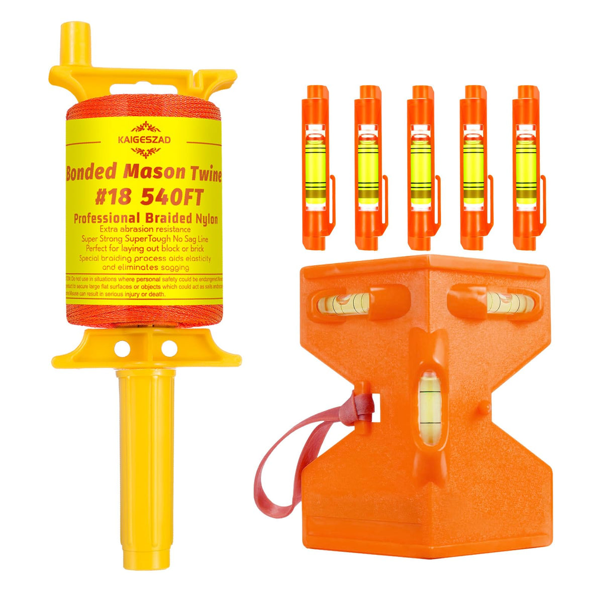 KAIGESZAD Mason Line 540ft reel for precise outdoor layout and quick measuring.