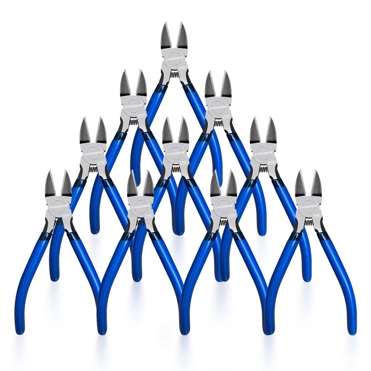 KAIHAOWIN 6-inch wire cutters in package, ideal for bulk crafting tasks.