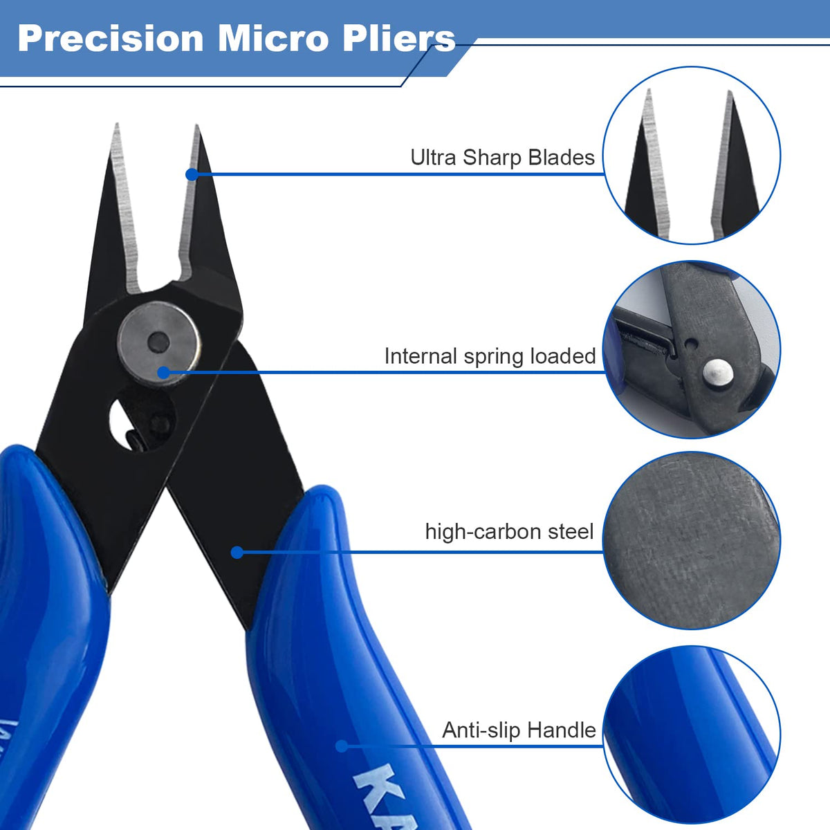 Kaihaowin electronics cutters flush cuts on soft copper wire