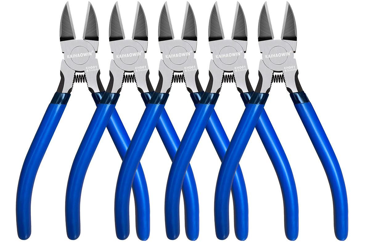 KAIHAOWIN wire cutters 6.5-inch blade close-up for precise, clean cuts.