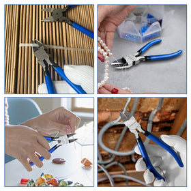 KAIHAOWIN blue-handled cutters easy to spot in a busy toolbox.
