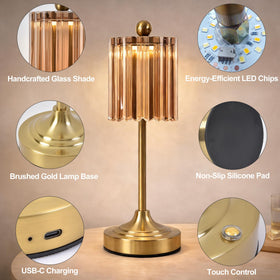 KairosRheon lamp on mantle creating inviting focal point.