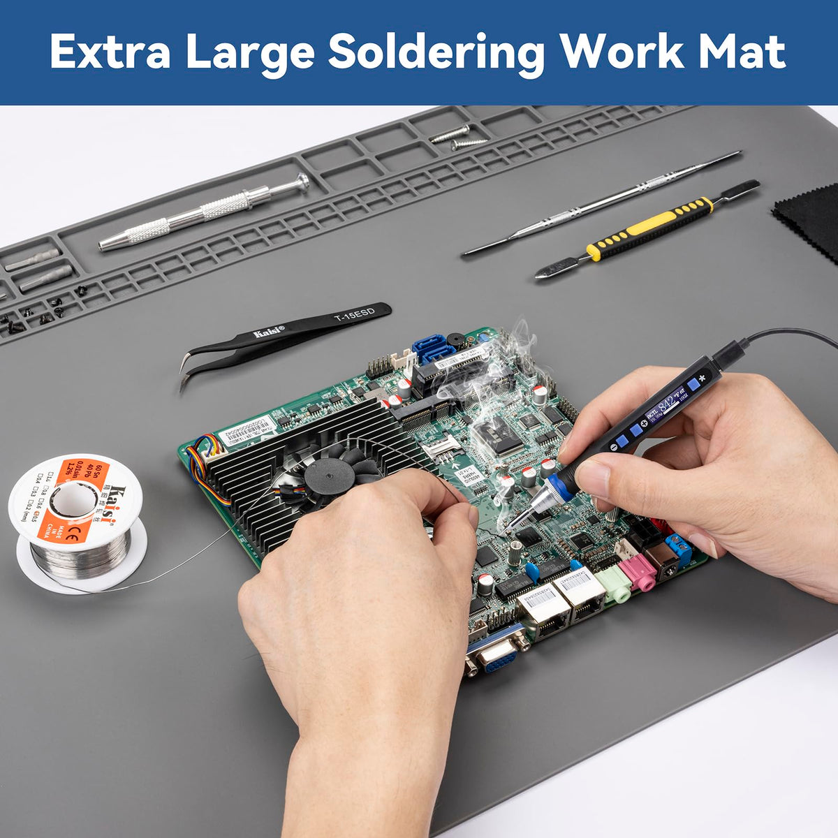 Kaisi heat-resistant silicone mat up to 932°F for high-temp soldering projects