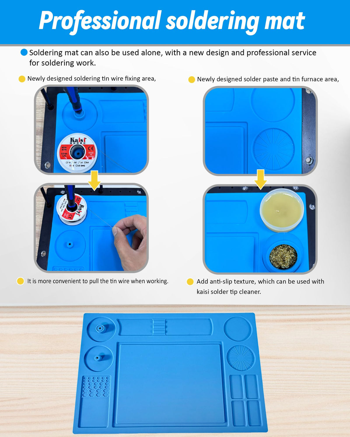 Kaisi Helping Hands heat resistant silicone mat withstands high temperature tasks