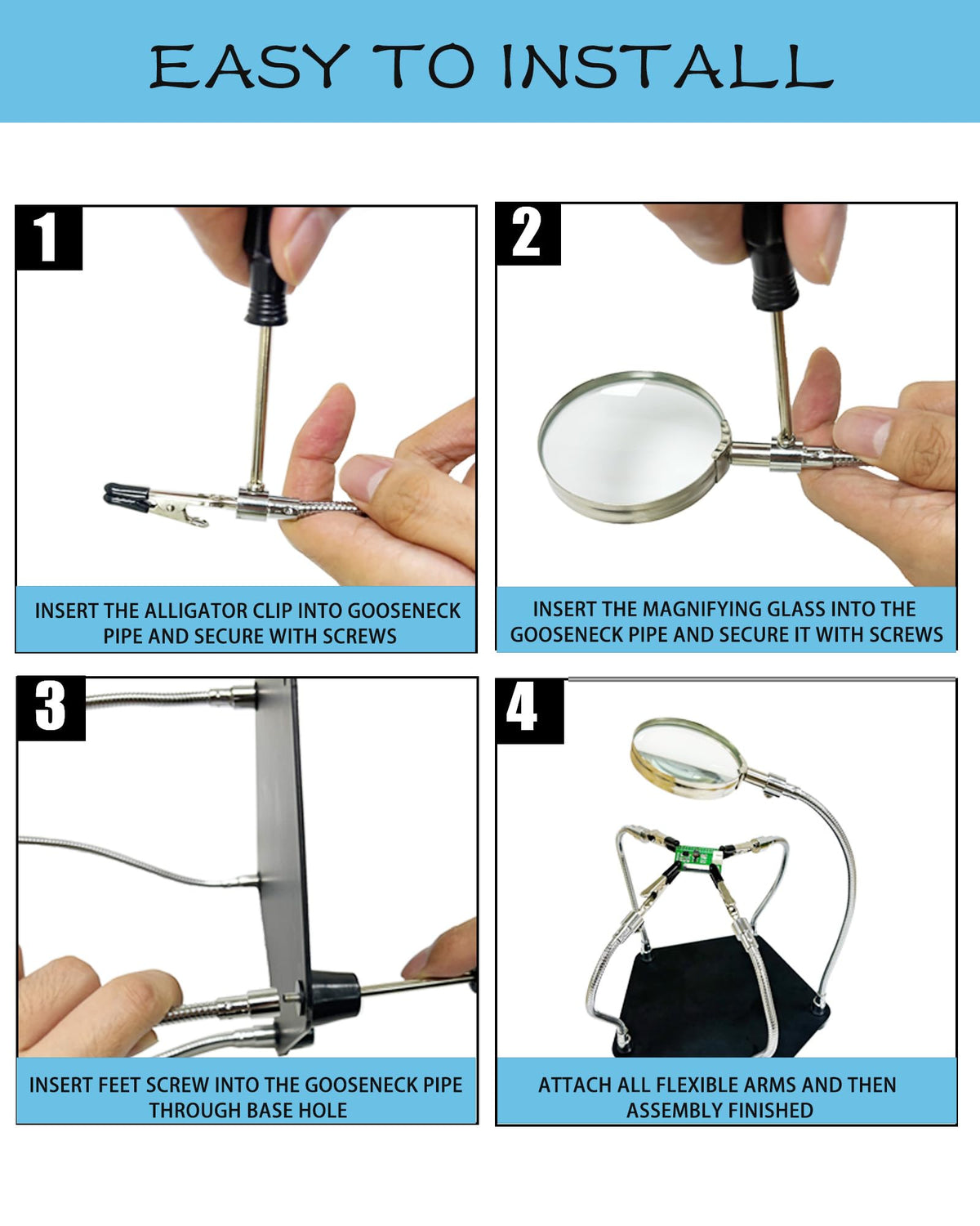 Kaisiking Helping Hands alligator clips with boots protect surfaces.