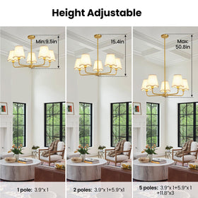 KAISITE fabric shade with wavy edge softens light.