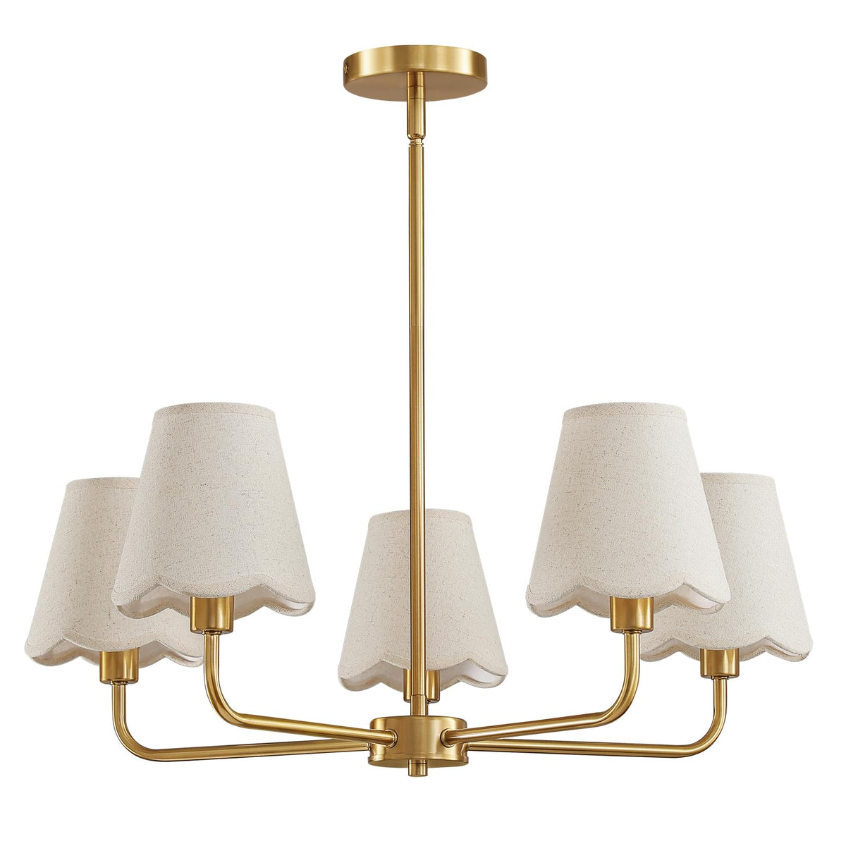 KAISITE modern gold chandelier over table creates warm dining ambiance.
