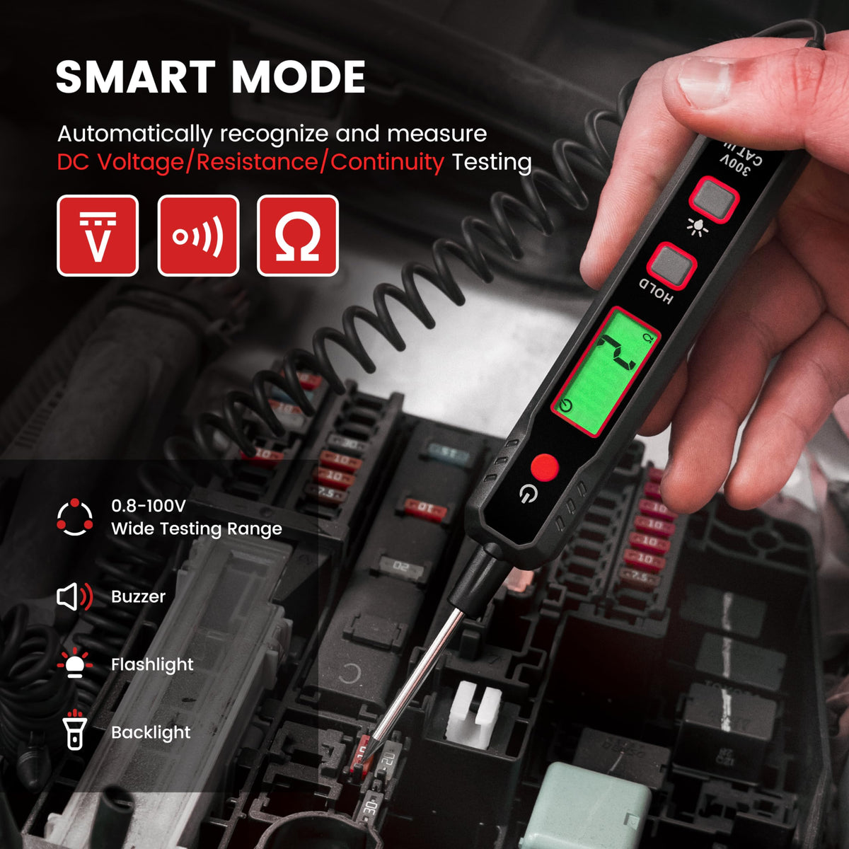 KAIWEETS digital volt display with bright LCD for day and night readability