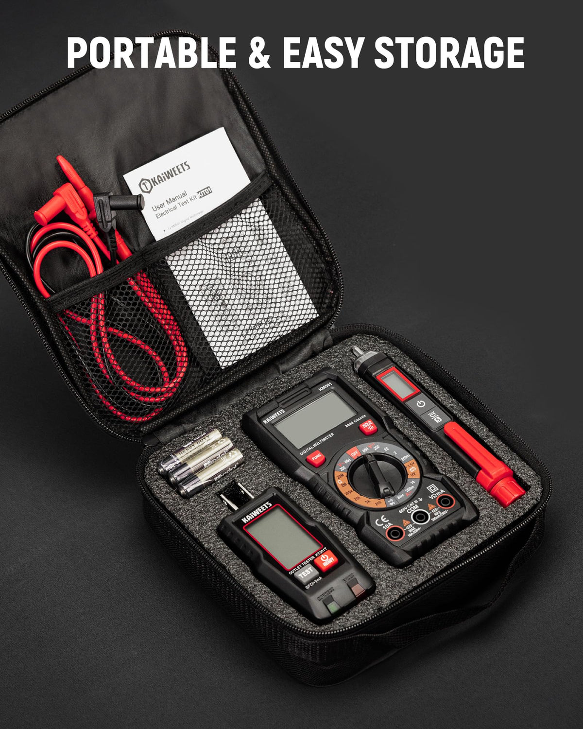 KAIWEETS KIT01 complete diagnostic kit ready for field use.